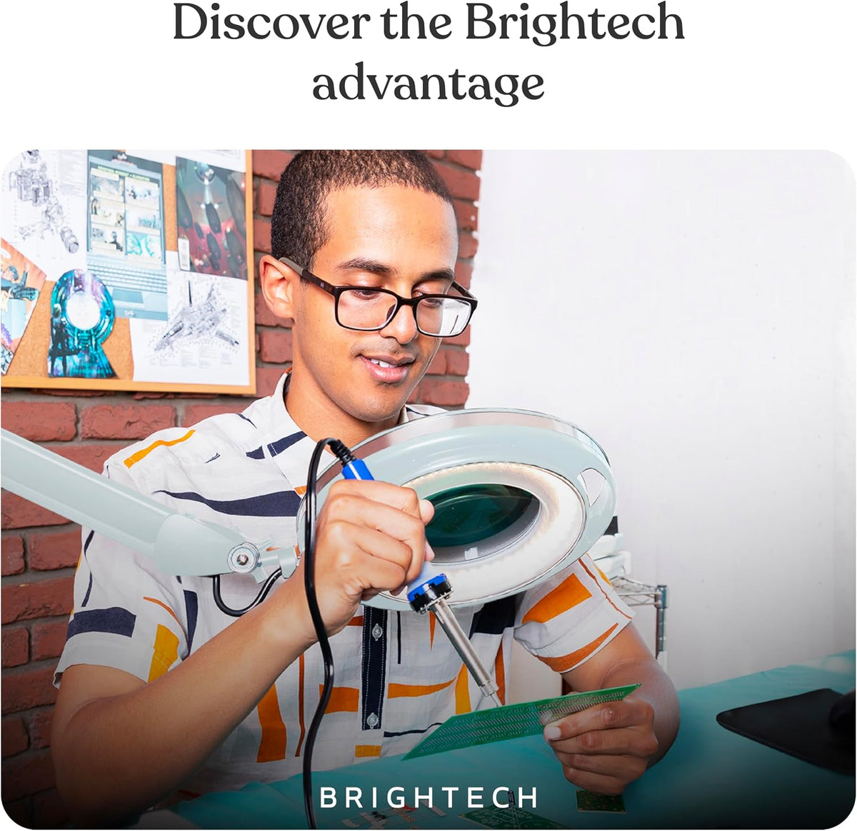 Brightech LightView Pro Magnifying Glass with Light and Stand, Magnifying Flo...