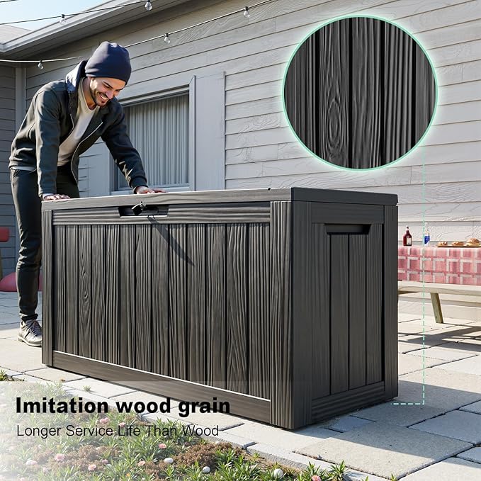 EasyUp 90 Gallon Deck Boxes Waterproof, Outdoor Large Storage Boxes - Image 3