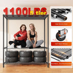 reibii 45"w 5-tier storage shelves with cover & showing dimensions