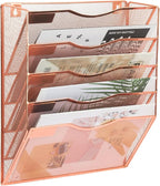 EASEPRES 5 Pocket Mesh Hanging Wall File Organizer, Wall Mounted Mail Paper by EASEPRES