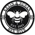 Personalized Honey Bee Sign, Custom Metal Bee Decor, Bee Hive Garden, Welcome