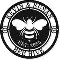 Personalized Honey Bee Sign, Custom Metal Bee Decor, Bee Hive Garden, Welcome by HYTSIGN