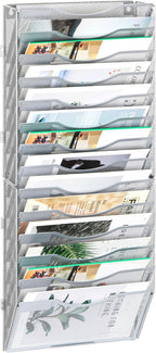 EasyPAG Wall File Organizer for Office 14 Pocket Mesh Wall Mounted Paper by EasyPAG