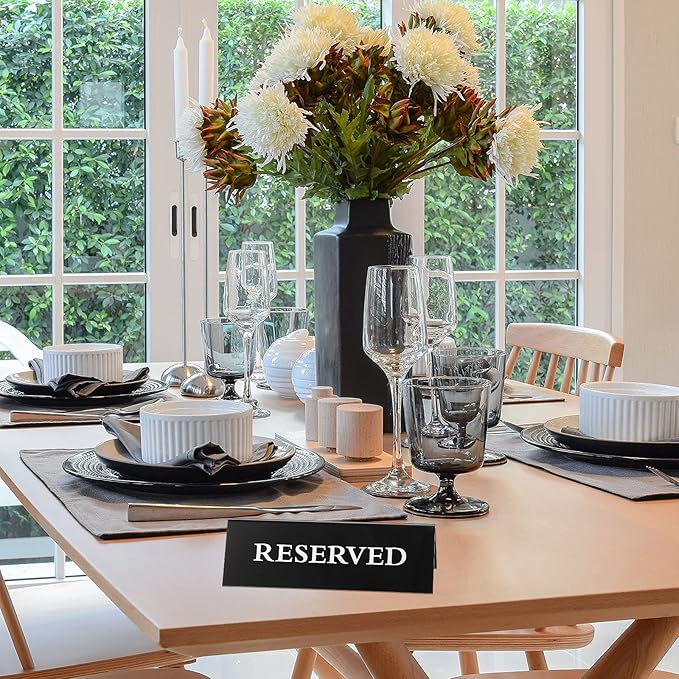 6 Pieces Plastic Reserved Table Sign Table Tent Wedding Guest Reservation Seat - Image 6