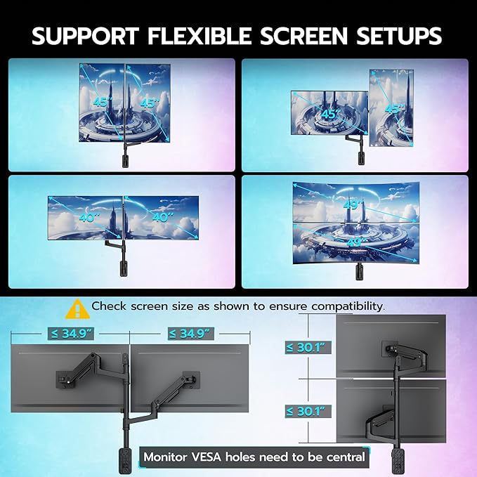 ARES WING Dual Monitor Wall Mount - Image 4