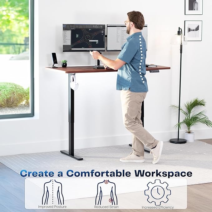 VIVO Electric 60 x 30 in Standing Desk, Memory Height Adjustment, 1B Series - Image 4