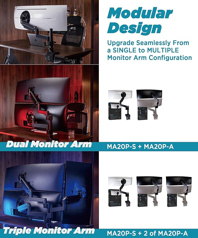 ULTRARM Heavy Duty Monitor Arm for Ultrawide Monitors up to 57" and 44 lbs - Image 6