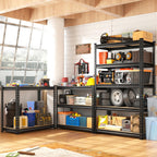 reibii 2 pack garage shelving,5 tier heavy duty shown in use