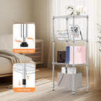 M MZG 4 Tiers Shelf Metal Storage Shelves Wire Rack Closet Organizers - Image 5