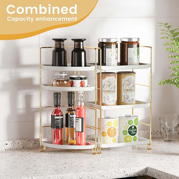 JANUS LiANG 3-Tier Bathroom Organizer Countertop, Corner Bathroom Counter - Image 5