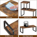 Homeiju Wooden Desktop Organizer Shelf, 2-Tier Adjustable Freestanding - Image 7