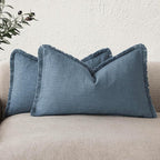 Foindtower Set of 2 Decorative Linen Fringe Lumbar Throw Pillow Covers Boho by Foindtower