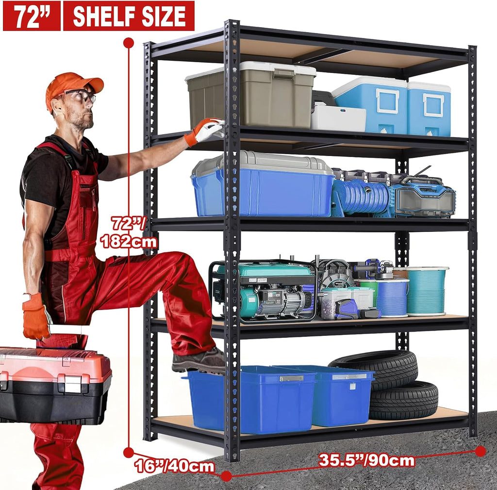 storage shelves heavy duty, garage shelving units, 2400lbs, close-up detail