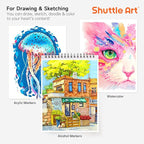 Shuttle Art Marker Pad, 12”x9” Portable Sketchbook, 70 Sheets Marker Drawing - Image 7