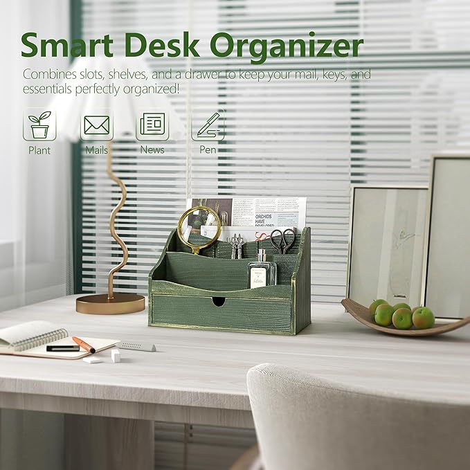 Rebee Vision Pine Wood Mail Organizer - Image 3