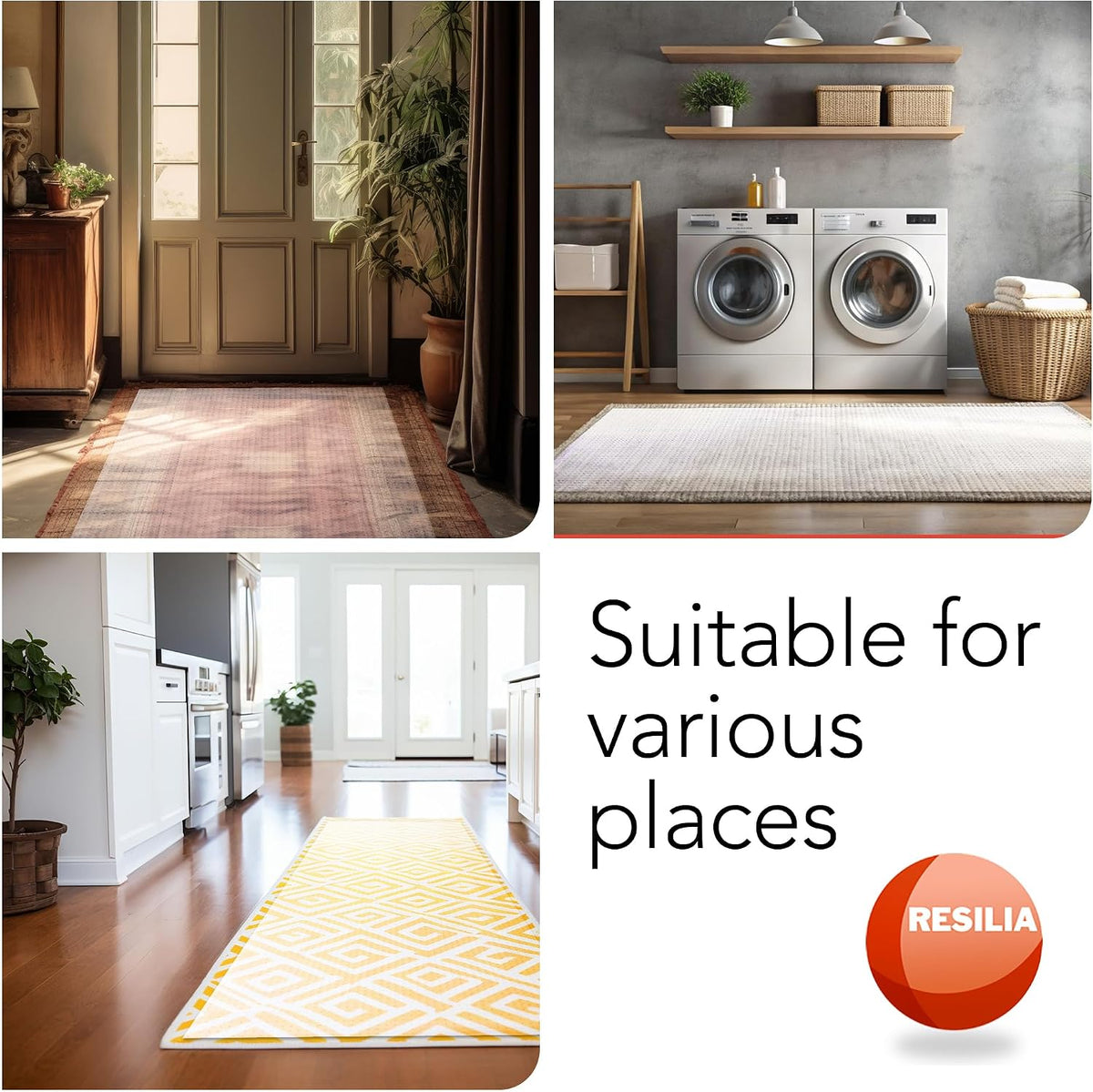 RESILIA Industrial Deep Pile Carpet Runner - Crosshatch Pattern Non Slip Carp...