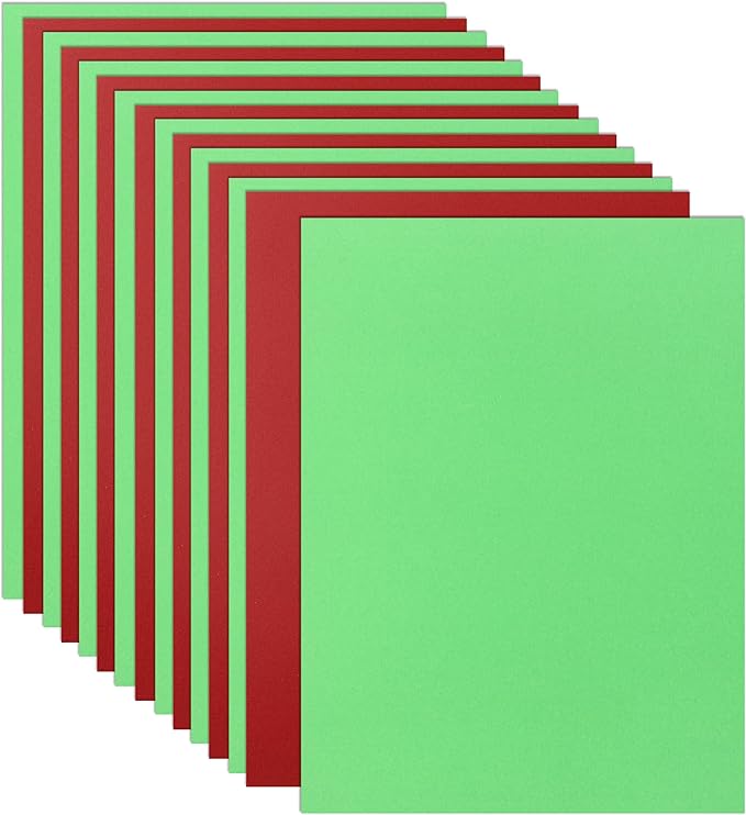 Guakicae 32 Sheets Christmas Red Green Cardstock 8.5 x 11 Crafts Paper by Guakicae