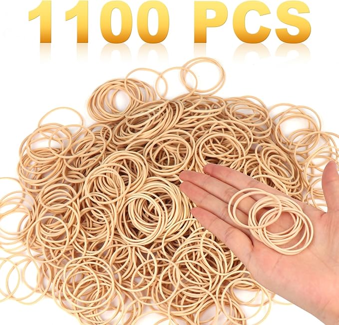 Rubber Bands Office Supplie 1100Pcs Size #16 Rubberbands Light Brown Elastics - Image 4