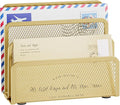 Marbrasse Mail Organizer for Desk, 3-Slot Mesh Metal Mail Holder countertop by Marbrasse