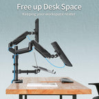 mountup dual monitor and laptop mount, adjustable monitor, view 9