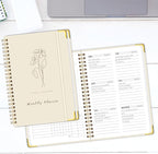 Undated Weekly Planner with Metal Corner Hardcover Notebook, A5 Size Journal - Image 7