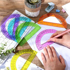EBOOT 24 Pack Plastic Protractors Math Protractor 180 Degrees 6 Inch - Image 5