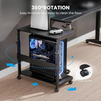 EUREKA ERGONOMIC PC Stand Computer Cart, Height Adjustable Tower Stand 2-Tier - Image 9