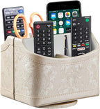 PUSU Leather 360°Rotatable Remote Control Holder, Nightstand TV Remote Caddy by PUSU