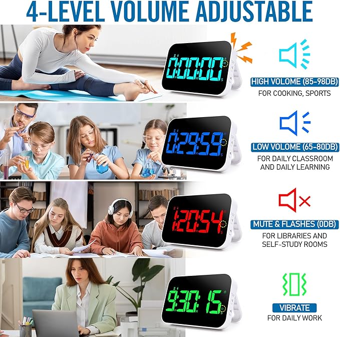 Kitchen Timer （1.5" Number） 10 RGB Color Changing Digital Magnetic Timer - Image 7