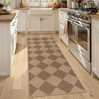 lahome checkered easy jute outdoor runner rug, 2x6 shown in use