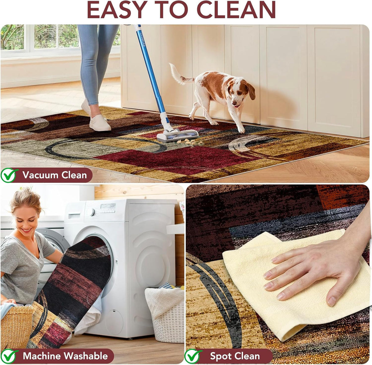 Office Chair Mat for Hardwood Floor&Tile Floor,48"X 60"-Geo Multi