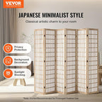 VEVOR Room Divider, 6 Panel Japanese Room Divider, Wood Folding Privacy Screen - Image 2