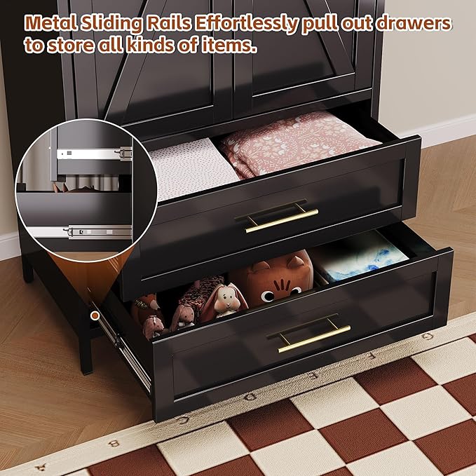SUPEER Metal Wardrobe Cabinet - Image 3