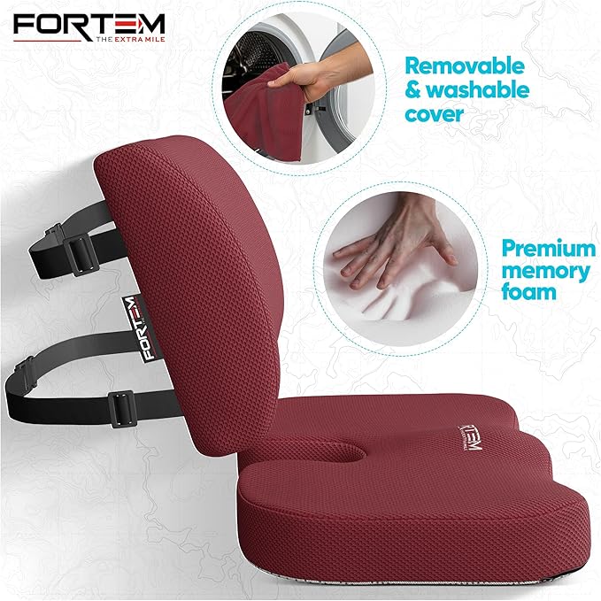 FORTEM Seat Cushion, Office Chair Cushion, Lumbar Support Pillow - Image 3