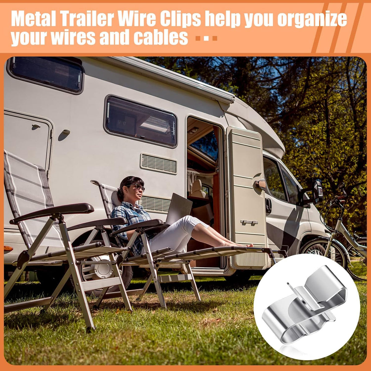 Zhengmy 500 Pcs Trailer Frame Wire Clips Stainless Steel Metal Cable Clips