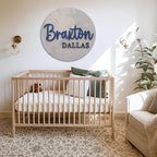 Custom Round Nusery Name Sign, Personalized 3D Baby Name Announcement Sign - Image 2