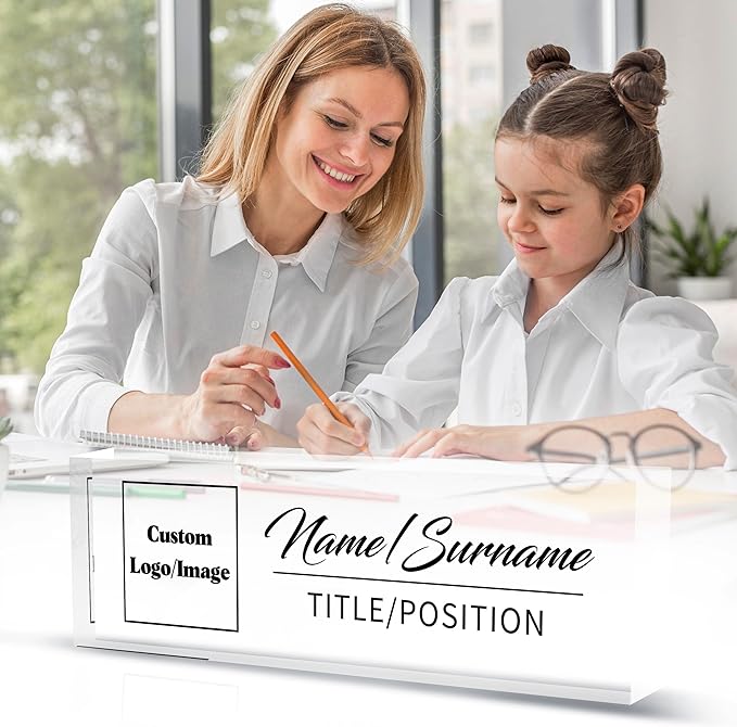 Personalized Name Plate for Desk Custom Acrylic Desk Name Plate Custom Employee - Image 5