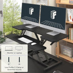 FLEXISPOT Standing Desk Converter 42-inch Spacious Sit to Stand up Dual Monitor - Image 5