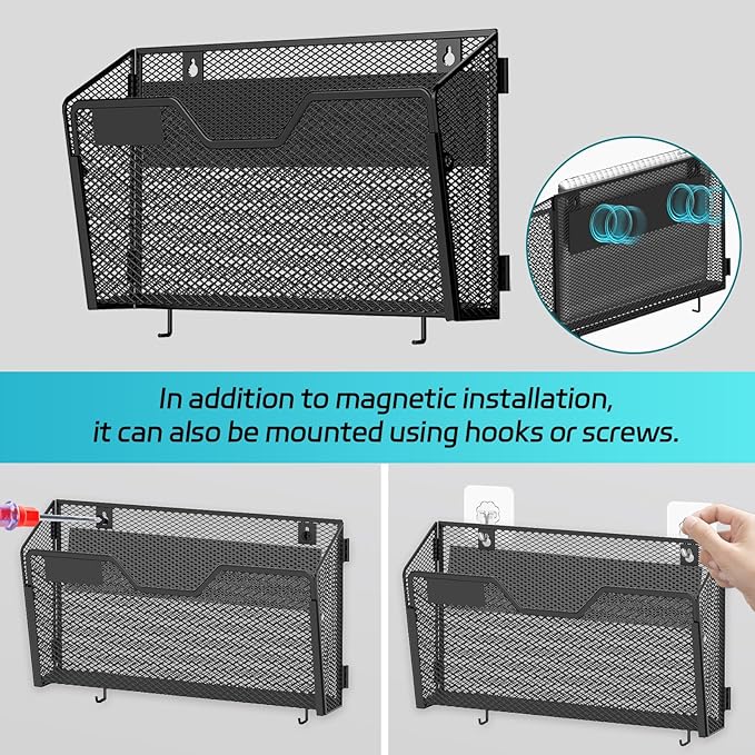 SUPEASY Magnetic File Holder, 3 Pack File Folder Organizer, Wall File Organizer - Image 4