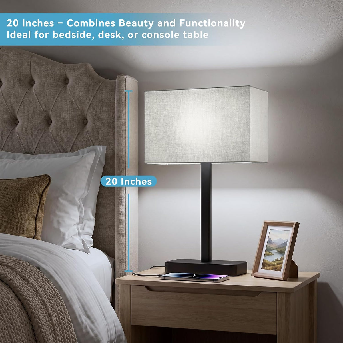 touch lamps for nightstand set of 2, lamp shown in use
