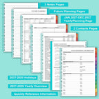 2027 Weekly Appointment Book & Planner - Daily Hourly Planner 2027, 9" x 11", January 2027 - December 2027, 30-Minute Interval, Lay - Flat, Spiral Binding, Thick Paper - Teal Green