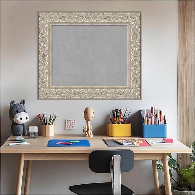 Amanti Art Silver Framed Magnetic Board 23x27 Small Vision Board - Image 5