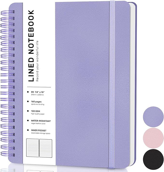 Lined Spiral Journal Notebook, B5 Spiral Notebook, 7.8''×10'' Journaling - Image 8