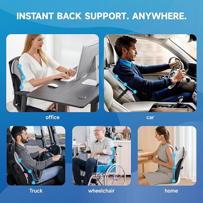 Lumbar Support Pillow for Office Chair Car, Gaming Chair Lower Back Pain Relief - Image 4