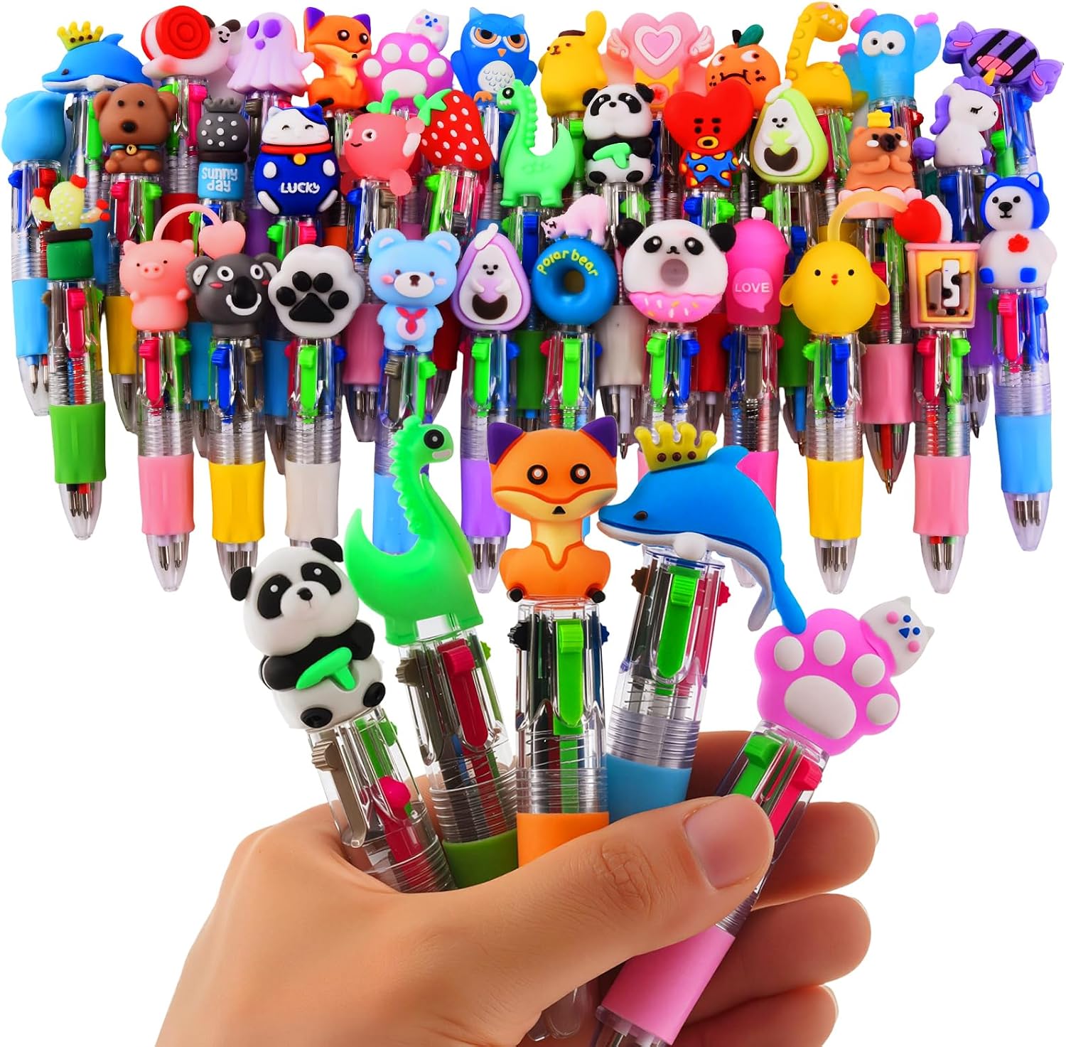 36Pcs Mini Multicolor Pens in One 4-in-1, Cute Pens Bulk for Party Favors and Birthdays, Delightful Ballpoint Pen Back To School Gifts Classroom Student Prizes