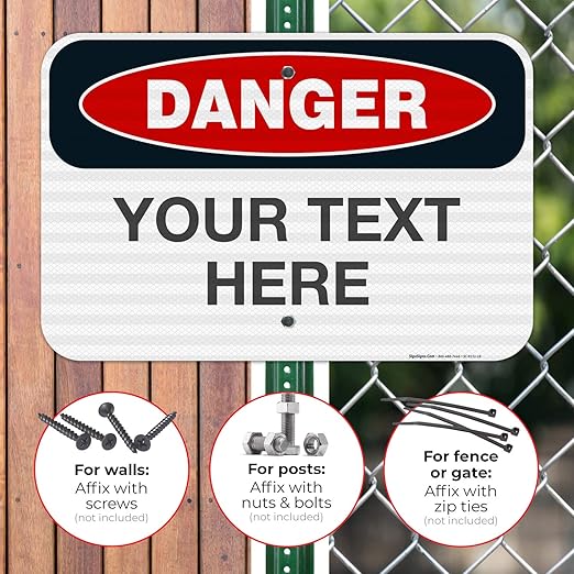 Custom Danger Sign, OSHA Sign, 12x18 Inches, 3M EGP Reflective .063 Aluminum - Image 4