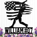 Personalized Baseball Metal Sign Custom Baseball Signs Wall Art, Custom Name by HengMeiZiK