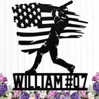 Personalized Baseball Metal Sign Custom Baseball Signs Wall Art, Custom Name by HengMeiZiK