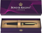Bond & Regent Gloss Black & 24 Karat Gold | Certified Luxury Grade Rollerball by BondRegent