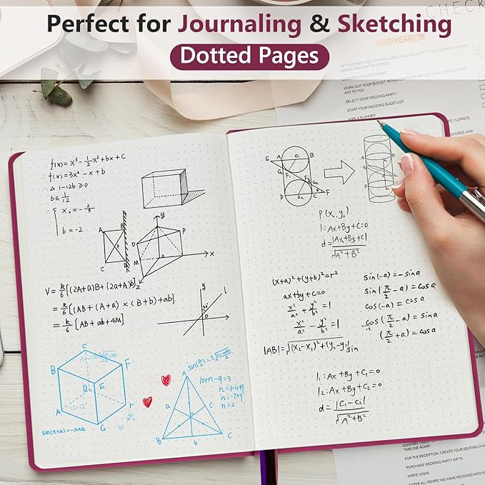 PERCUN Dotted Journal Notebook for Men & Women, 160 Pages Dot Grid notebook for - Image 3